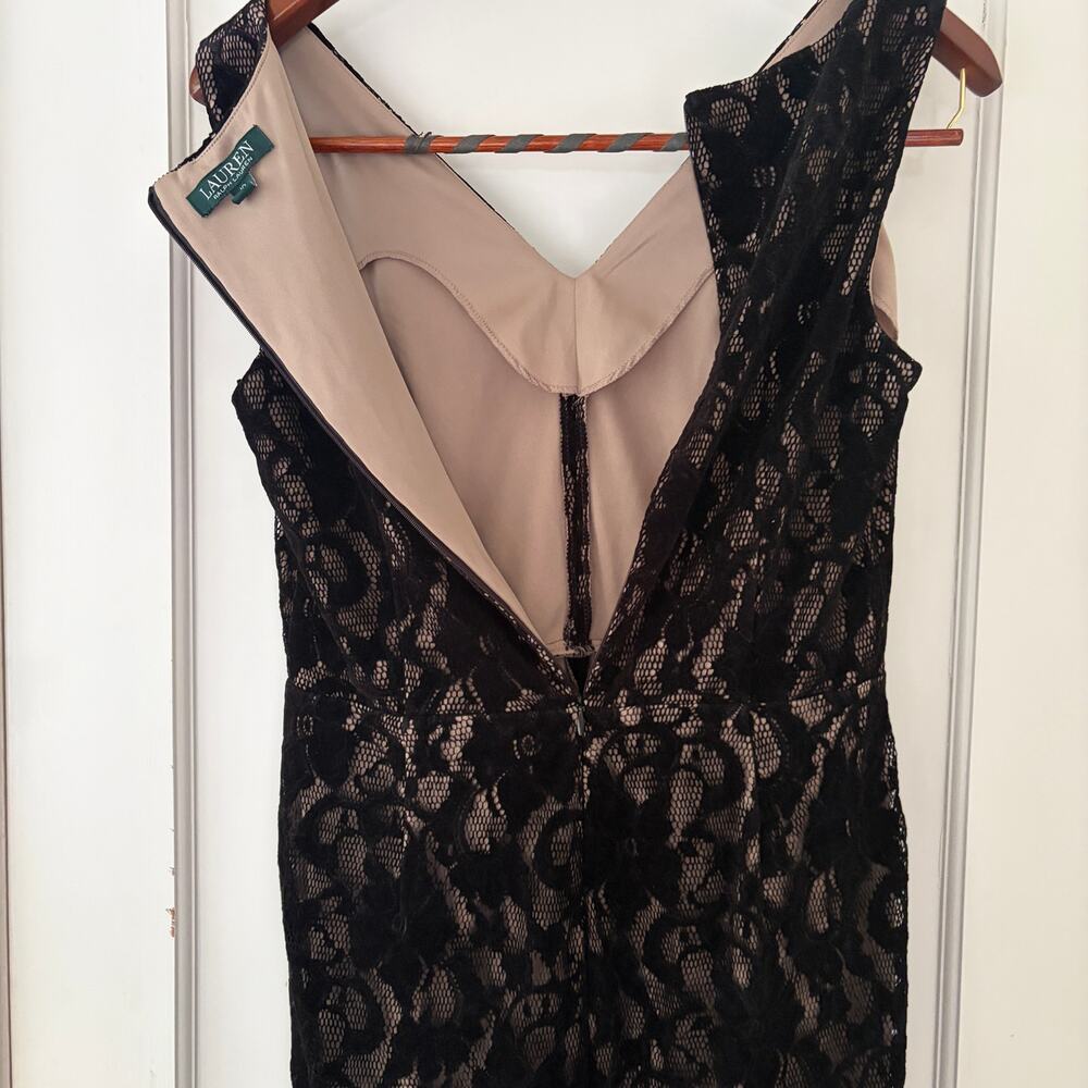 Lauren Ralph Lauren Lace Overlay Dress Black Size 10 - Picture 5 of 9